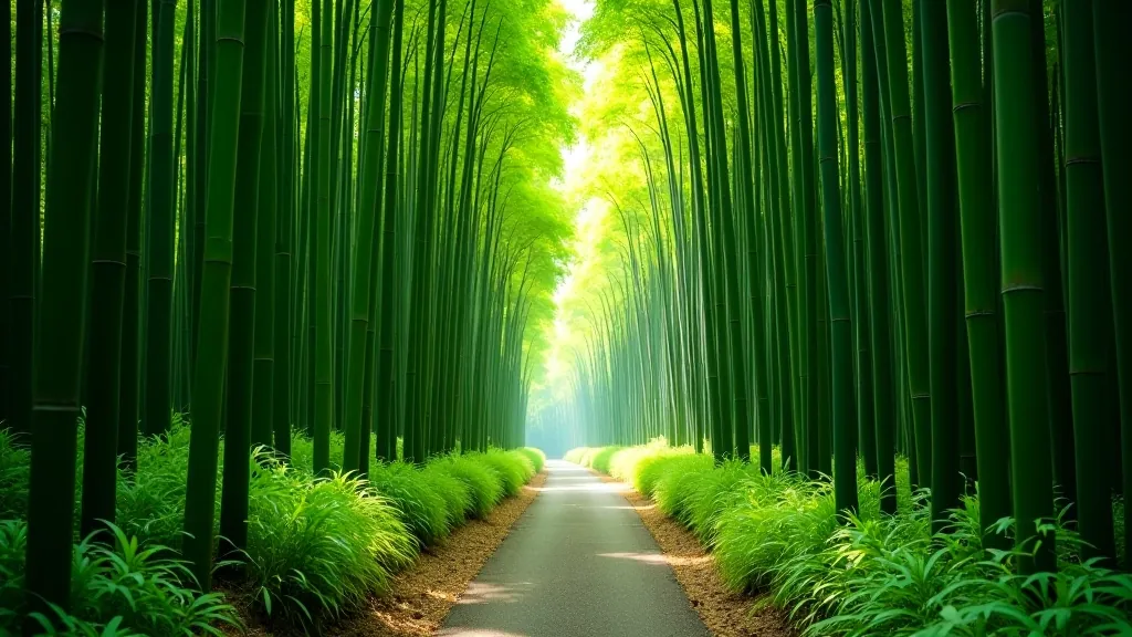 Bamboo woodland path at Glengarriff